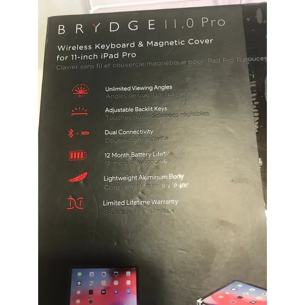 Brydge 11 Pro BRY4011 Wireless Bluetooth Backlit Case Keyboard IPad Pro 11